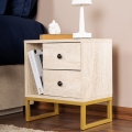 Comodino GLIMMER 50x45,2 cm beige/oro