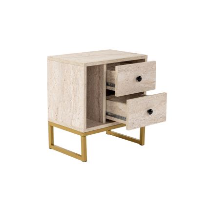 Comodino GLIMMER 50x45,2 cm beige/oro