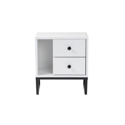 Comodino GLIMMER 50x45,2 cm bianco/nero