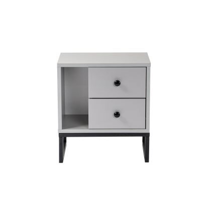 Comodino GLIMMER 50x45,2 cm grigio/nero
