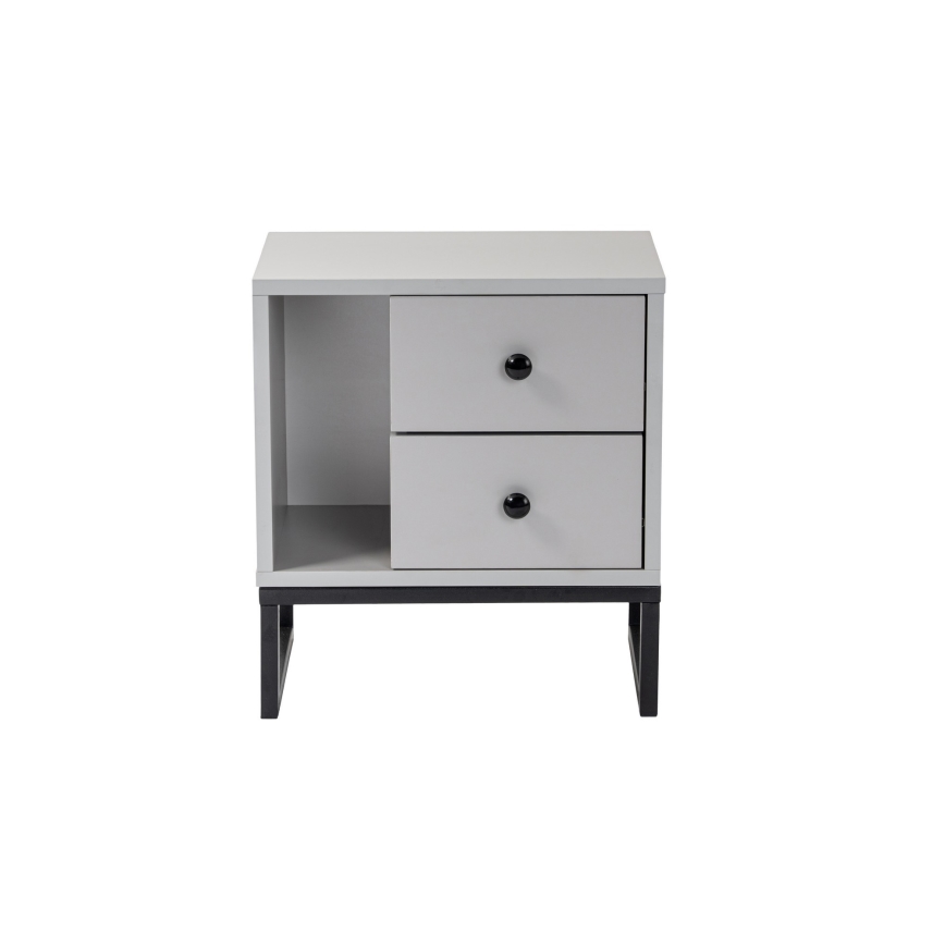 Comodino GLIMMER 50x45,2 cm grigio/nero