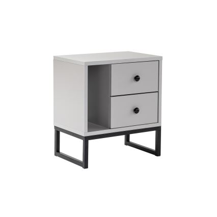 Comodino GLIMMER 50x45,2 cm grigio/nero