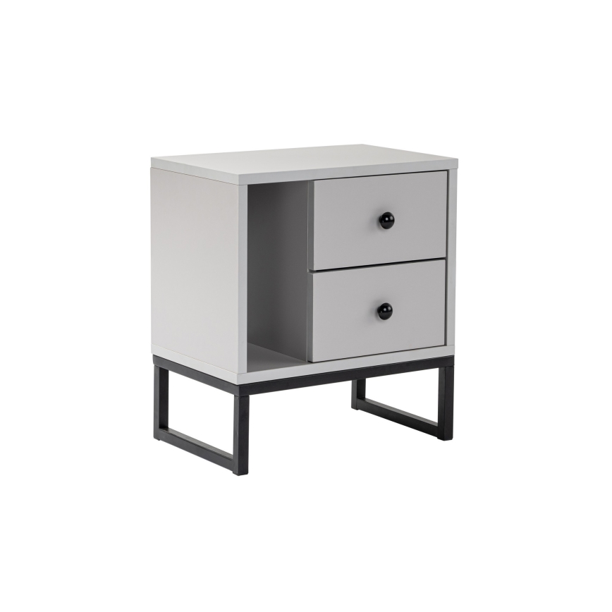 Comodino GLIMMER 50x45,2 cm grigio/nero