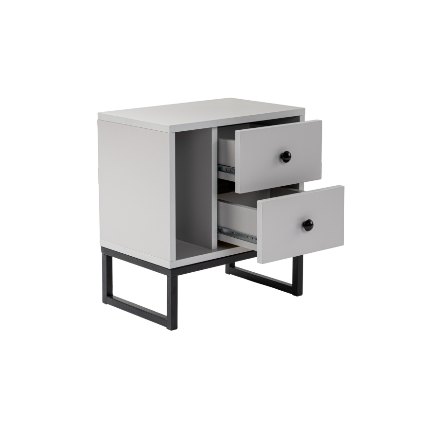Comodino GLIMMER 50x45,2 cm grigio/nero