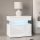 Comodino GLOSSA con illuminazione LED 55x51 cm bianco/bianco lucido