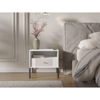 Comodino LUE 54x39 cm bianco/nero