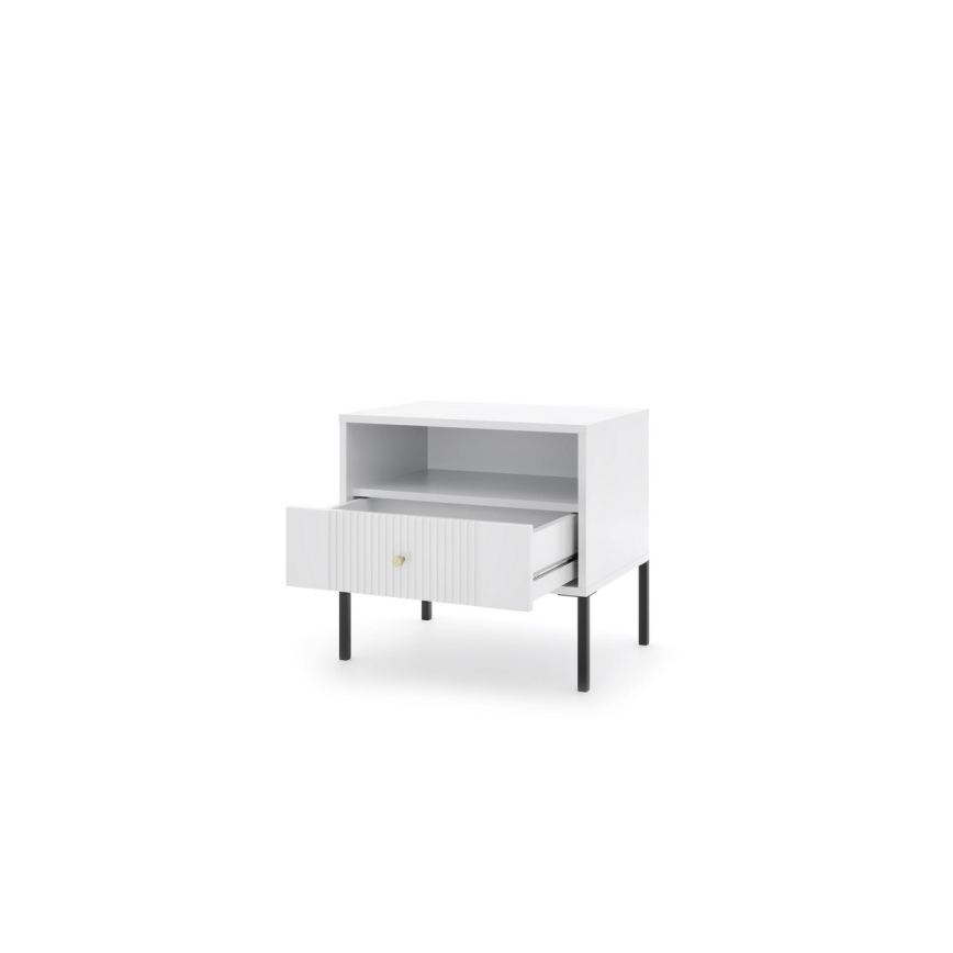 Comodino LUE 54x39 cm bianco/nero