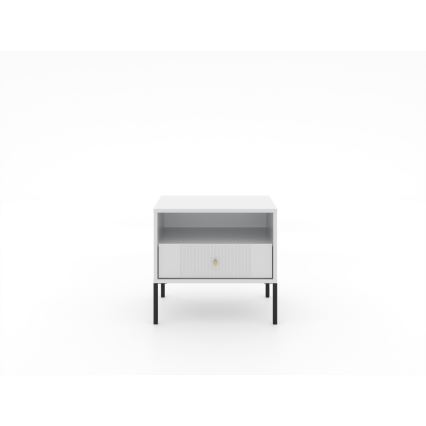 Comodino LUE 54x39 cm bianco/nero