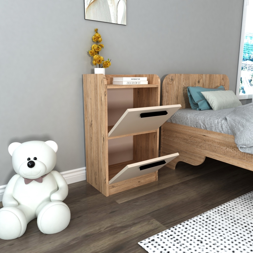 Comodino LUSES 79,4x45 cm pino atlantic/beige