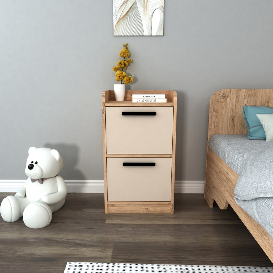 Comodino LUSES 79,4x45 cm pino atlantic/beige