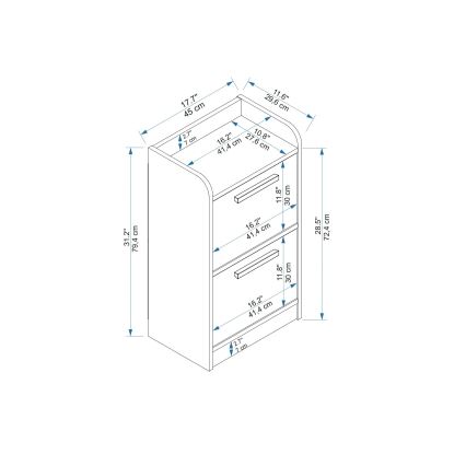 Comodino LUSES 79,4x45 cm pino atlantic/beige