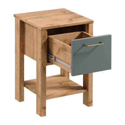 Comodino MENTA 42x59 cm rovere wotan/verde