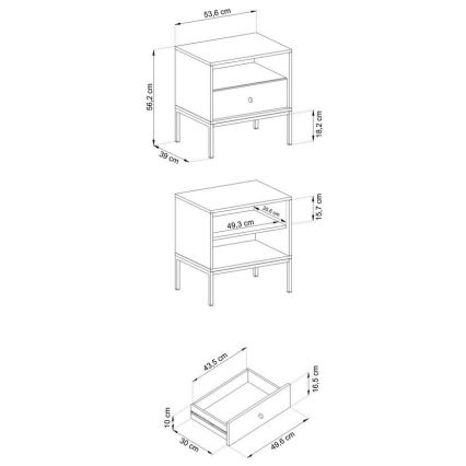 Comodino MONO 56x54 cm blu