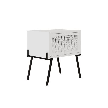 Comodino NAIVE 51x48 cm bianco/nero