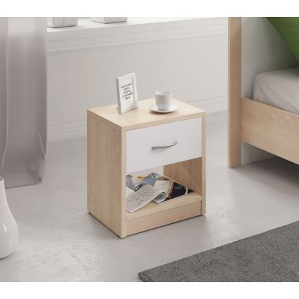 Comodino NED rovere sonoma/bianco