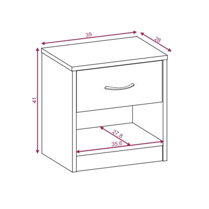 Comodino NED rovere Wotan