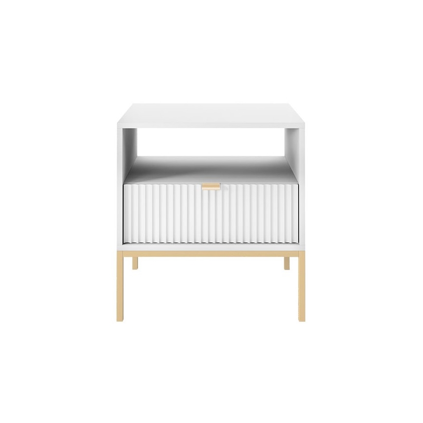 Comodino NOVA 56x54 cm bianco/oro