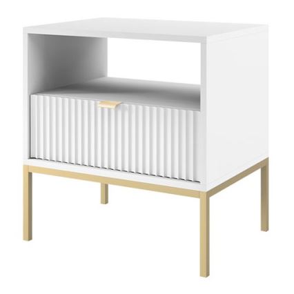 Comodino NOVA 56x54 cm bianco/oro