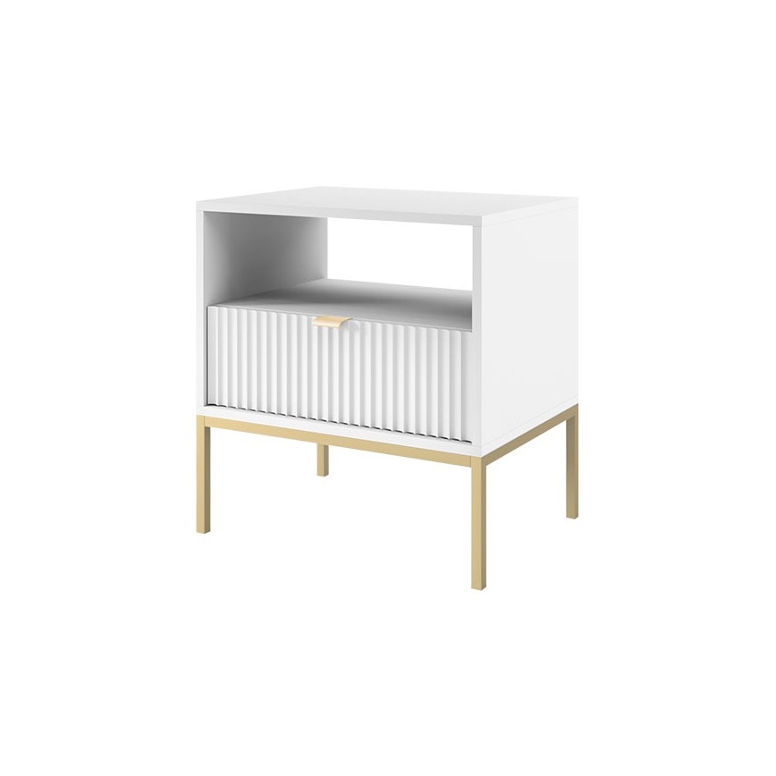 Comodino NOVA 56x54 cm bianco/oro