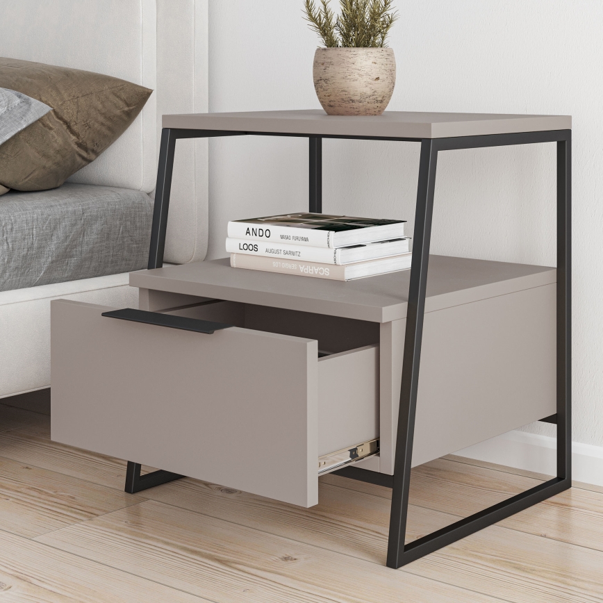 Comodino ORI nero/taupe