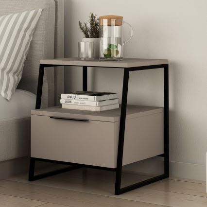 Comodino ORI nero/taupe