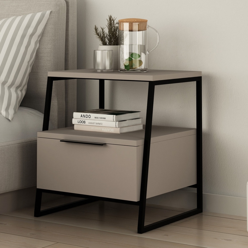 Comodino ORI nero/taupe