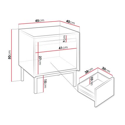 Comodino OZMI 50x45 cm cashmere