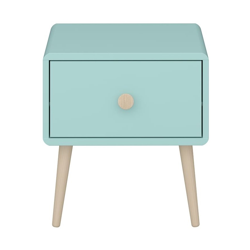 Comodino per bambini GAIA 44,3x41,4 cm turchese/quercia