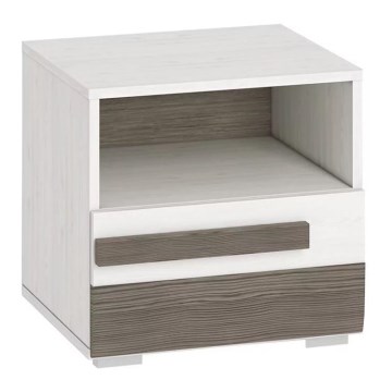 Comodino SARPA 45x46 cm bianco/marrone