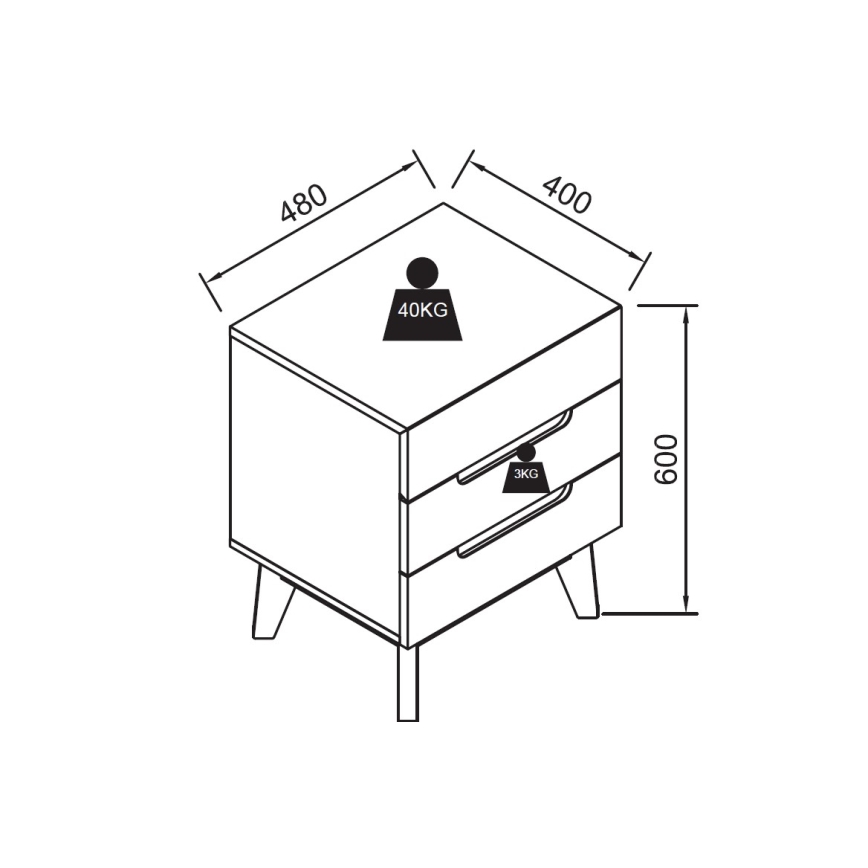 Comodino SINIRA bianco