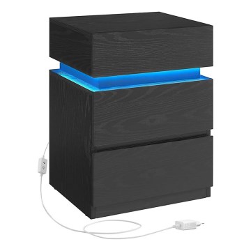 Comodino SMARTIE con illuminazione integrata, nero