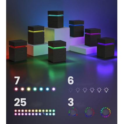 Comodino SMARTIE con illuminazione integrata, nero
