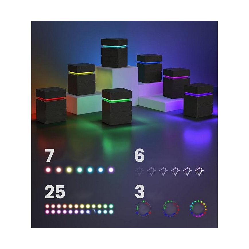 Comodino SMARTIE con illuminazione integrata, nero