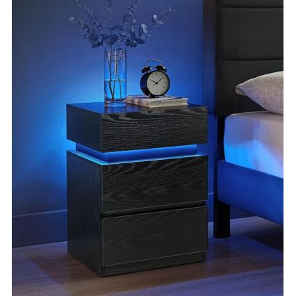 Comodino SMARTIE con illuminazione integrata, nero