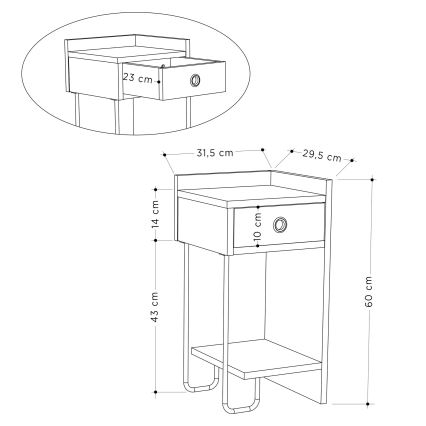 Comodino SONY in rovere