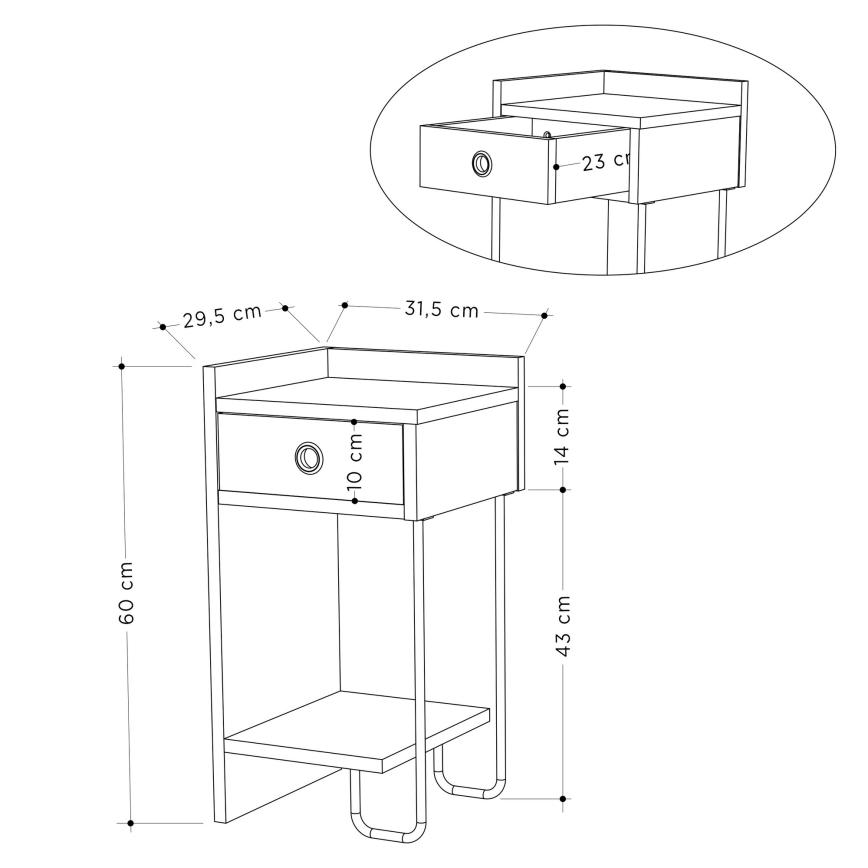 Comodino SONY tortora