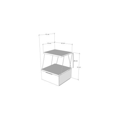 Comodino TEKOBA 52x42 cm antracite