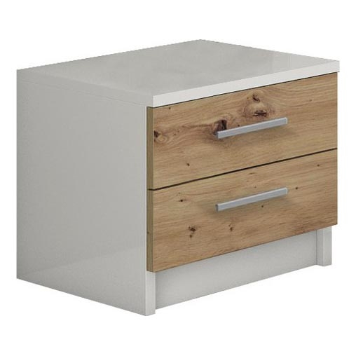 Comodino TOD bianco/rovere artisan