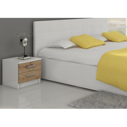 Comodino TOD bianco/rovere artisan