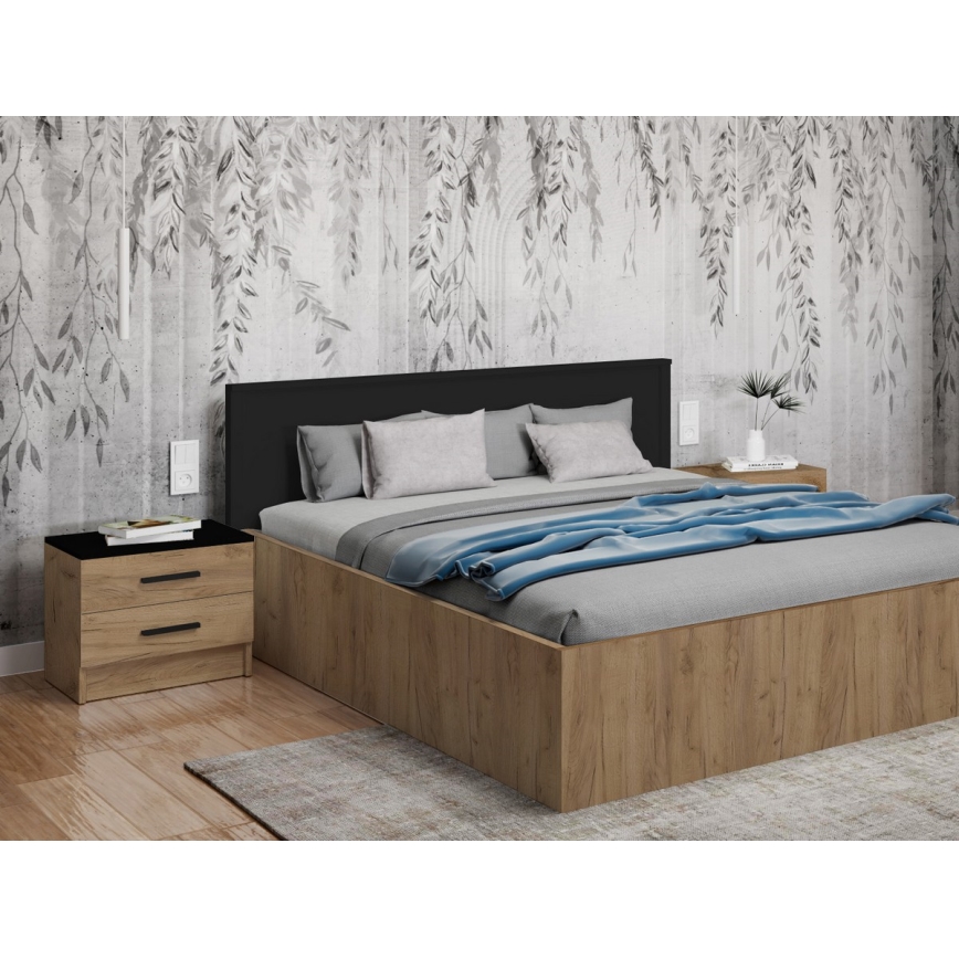 Comodino TOD rovere craft/nero
