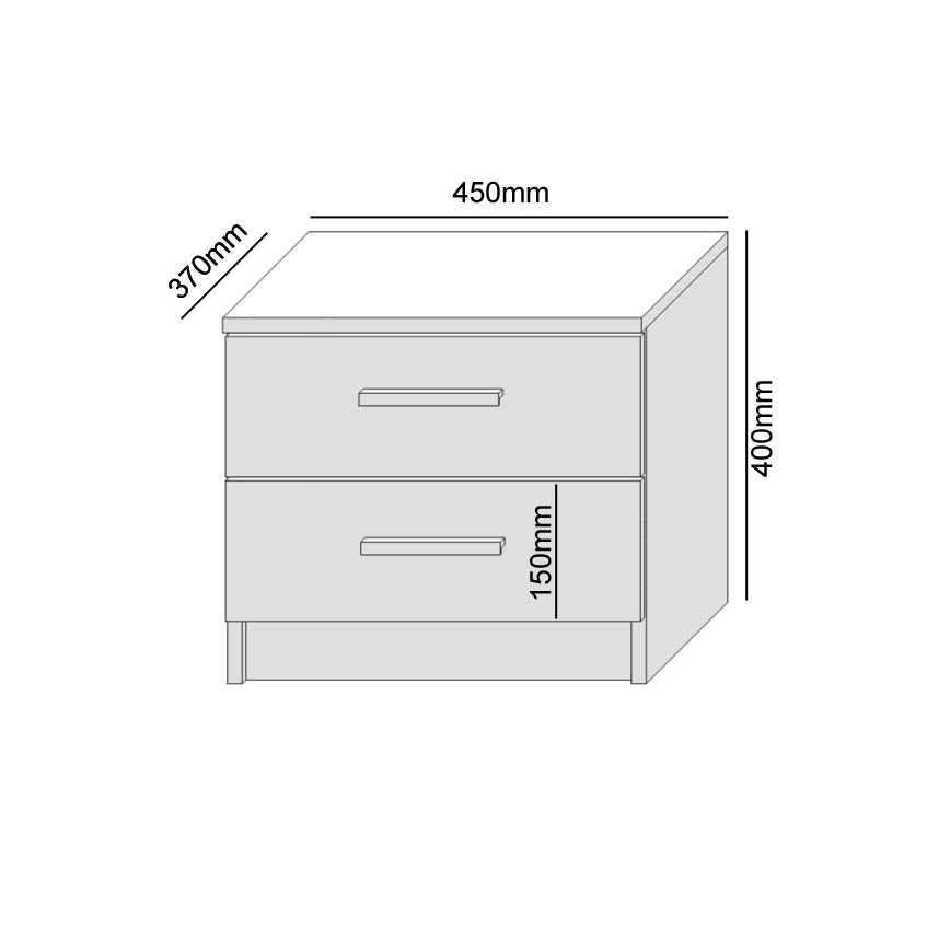 Comodino TOD rovere craft/nero