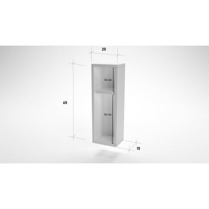 Comodino TURRA 65x20 cm bianco