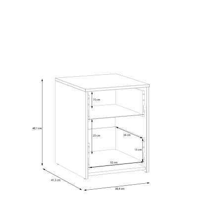 Comodino URO rovere artisan/bianco