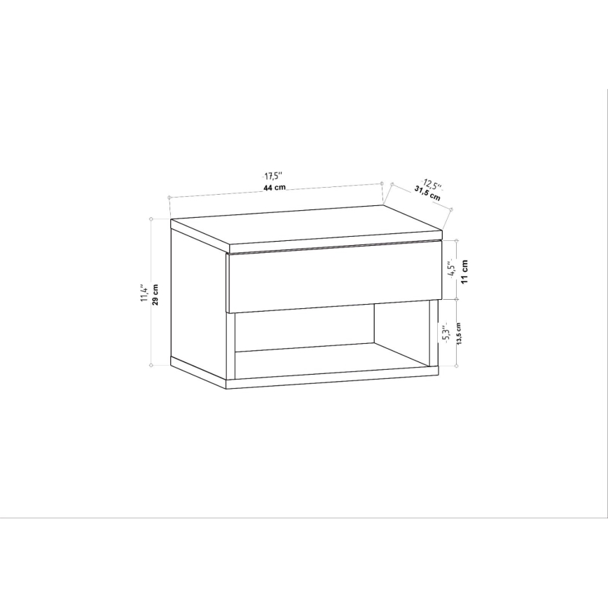 Comodino VETRA antracite