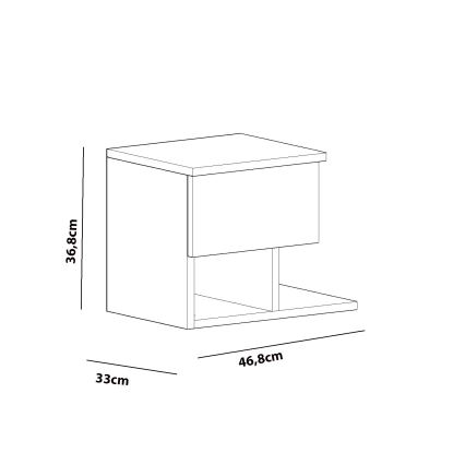 Comodino YASSO 36,8x46,8 cm bianco