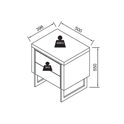 Comodino ZARINE in rovere