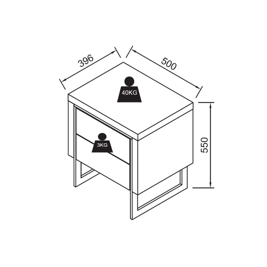 Comodino ZARINE in rovere