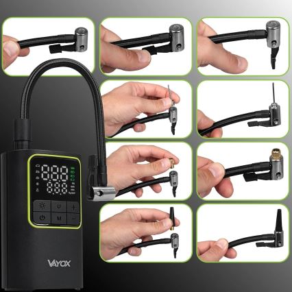 Compressore d'aria digitale tascabile 5V 4000 mAh, nero