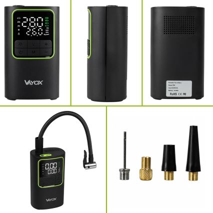 Compressore d'aria digitale tascabile 5V 4000 mAh, nero