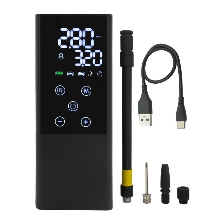 Compressore digitale tascabile 4000 mAh 5V nero
